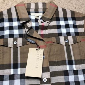 Burberry button down checked top Size S